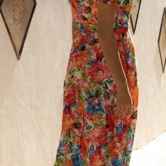 Hale Bob Womens  V Neck Linen Maxi Dress - Picture 5 of 5